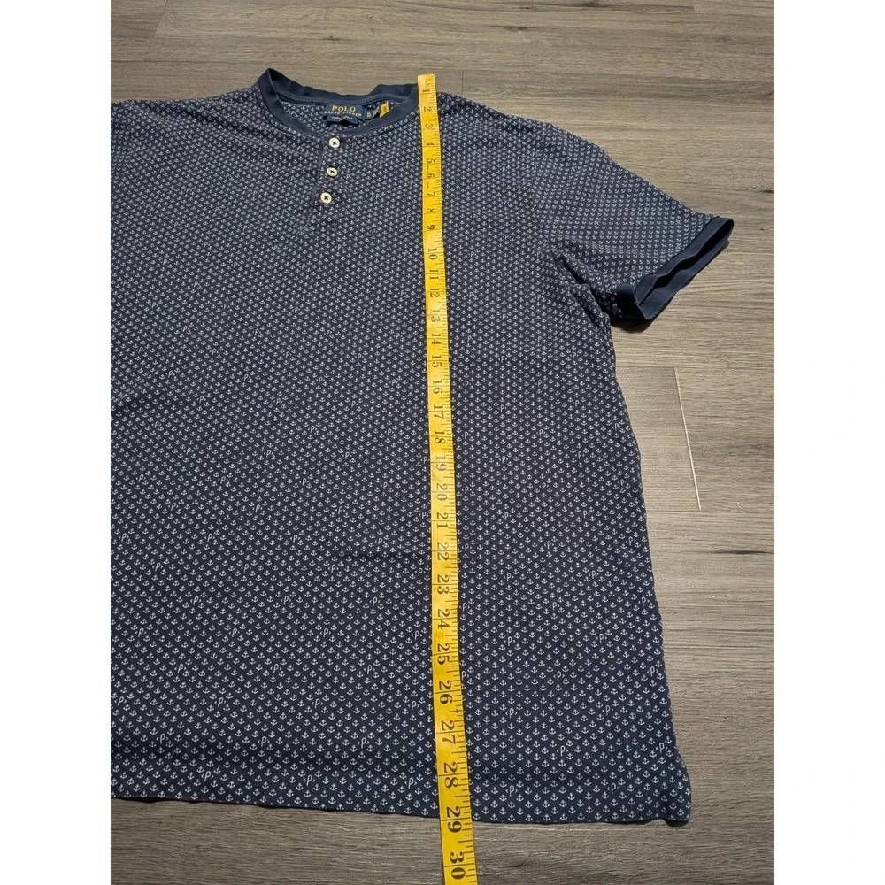 Polo Ralph‎ Lauren Men's Navy Blue Anchor Featherweight Mesh Henley Size XL